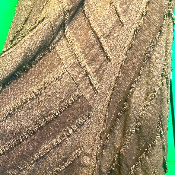 Size 8 Tribal Leather Elements Side Zipper Very Elegant Brown Skirt 52% Wool - Picture 8 of 16